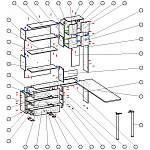 Чертеж Компьютерный стол Лорел 5 BMS