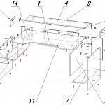 Схема сборки Геймерский стол Мадрид-7 BMS