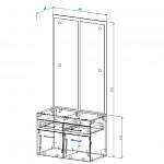 Чертеж Тумба с зеркалом Искра 7 BMS