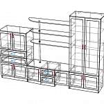 Чертеж Мебельная стенка Сонет BMS