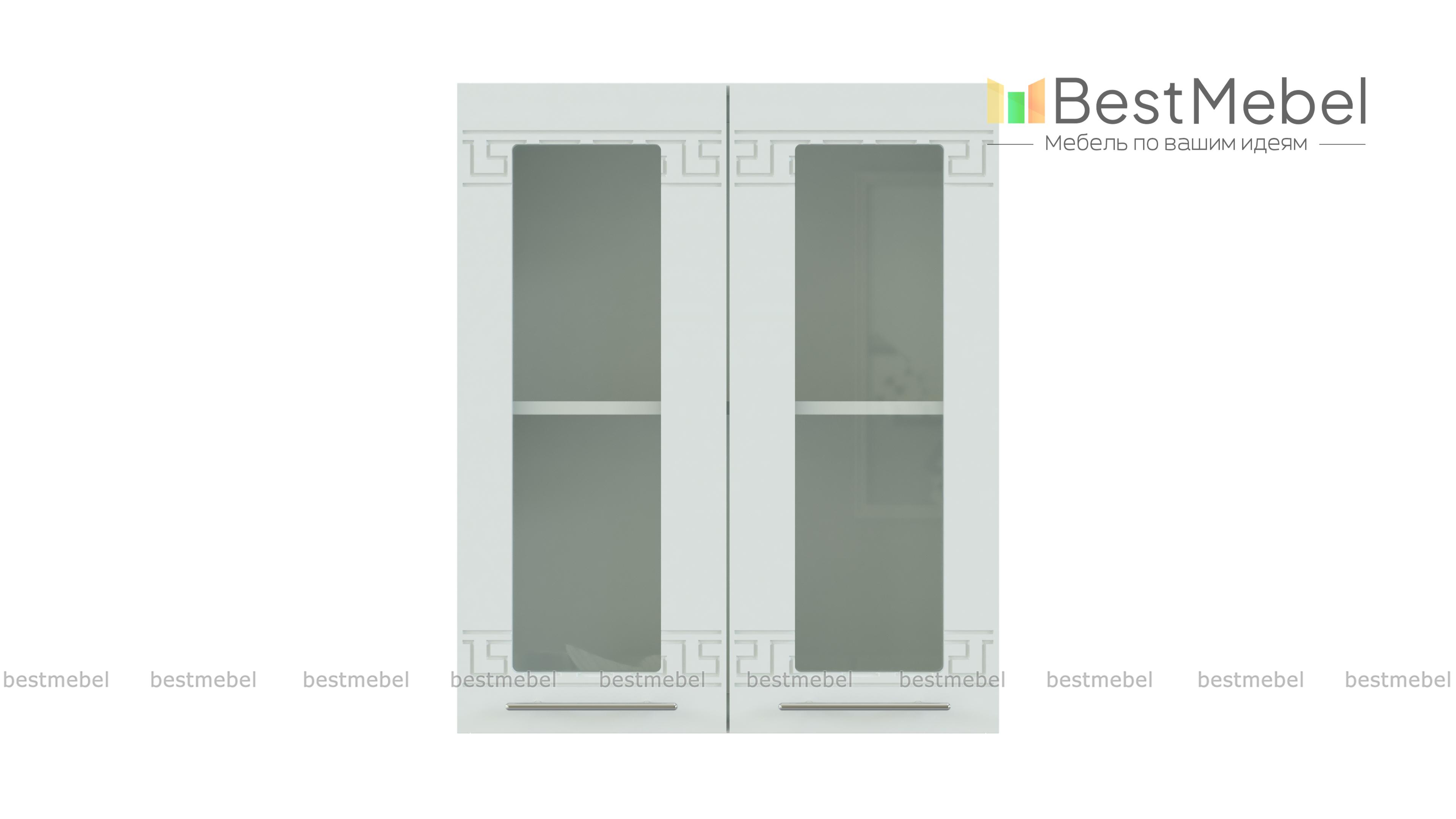 Шкаф навесной со стеклом 1000 Греция BMS - Фото