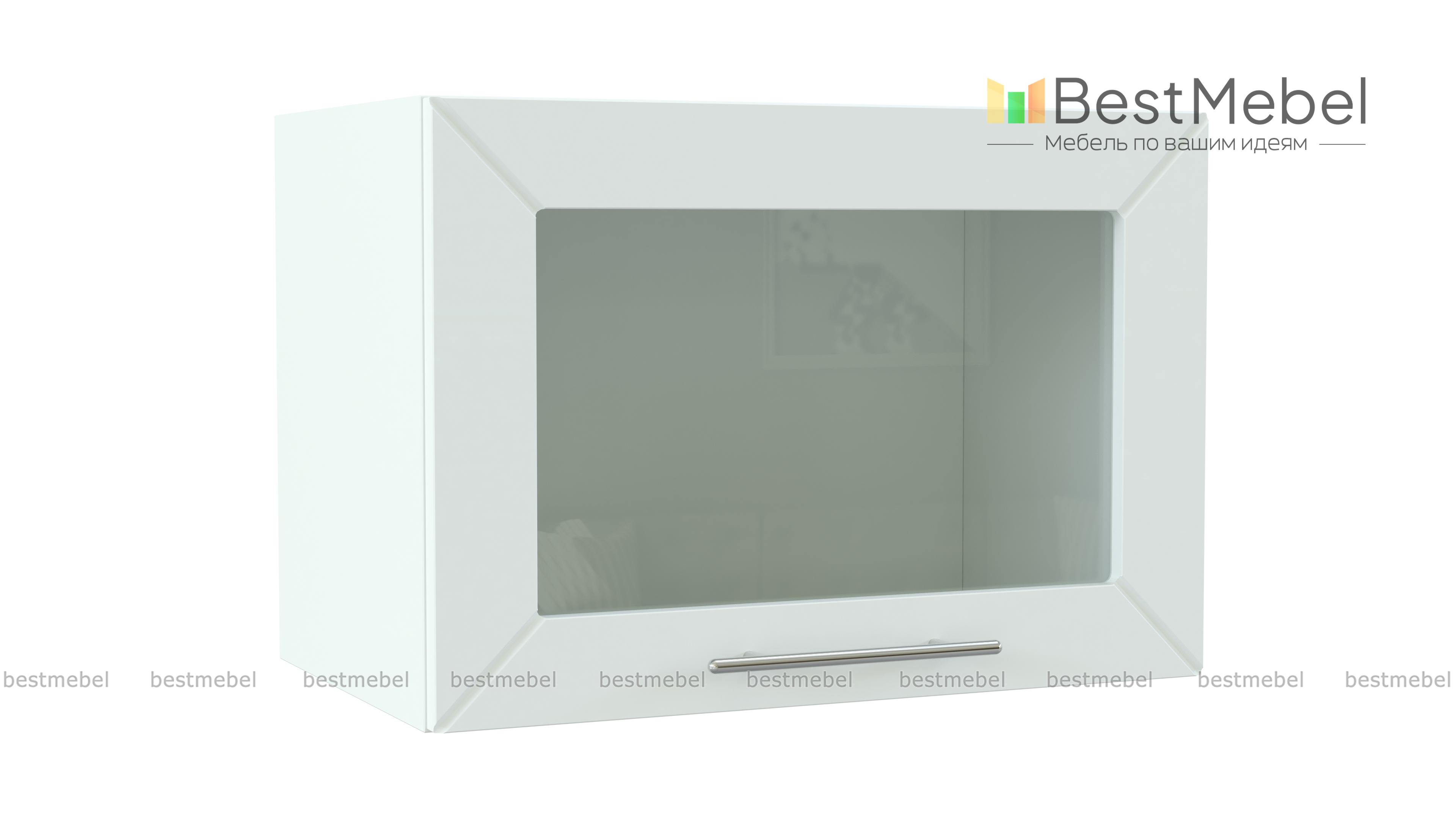 Шкаф верхний горизонтальный остекленный Тетчер BMS - Фото