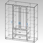 Чертеж Распашной шкаф Милена 2-2 BMS