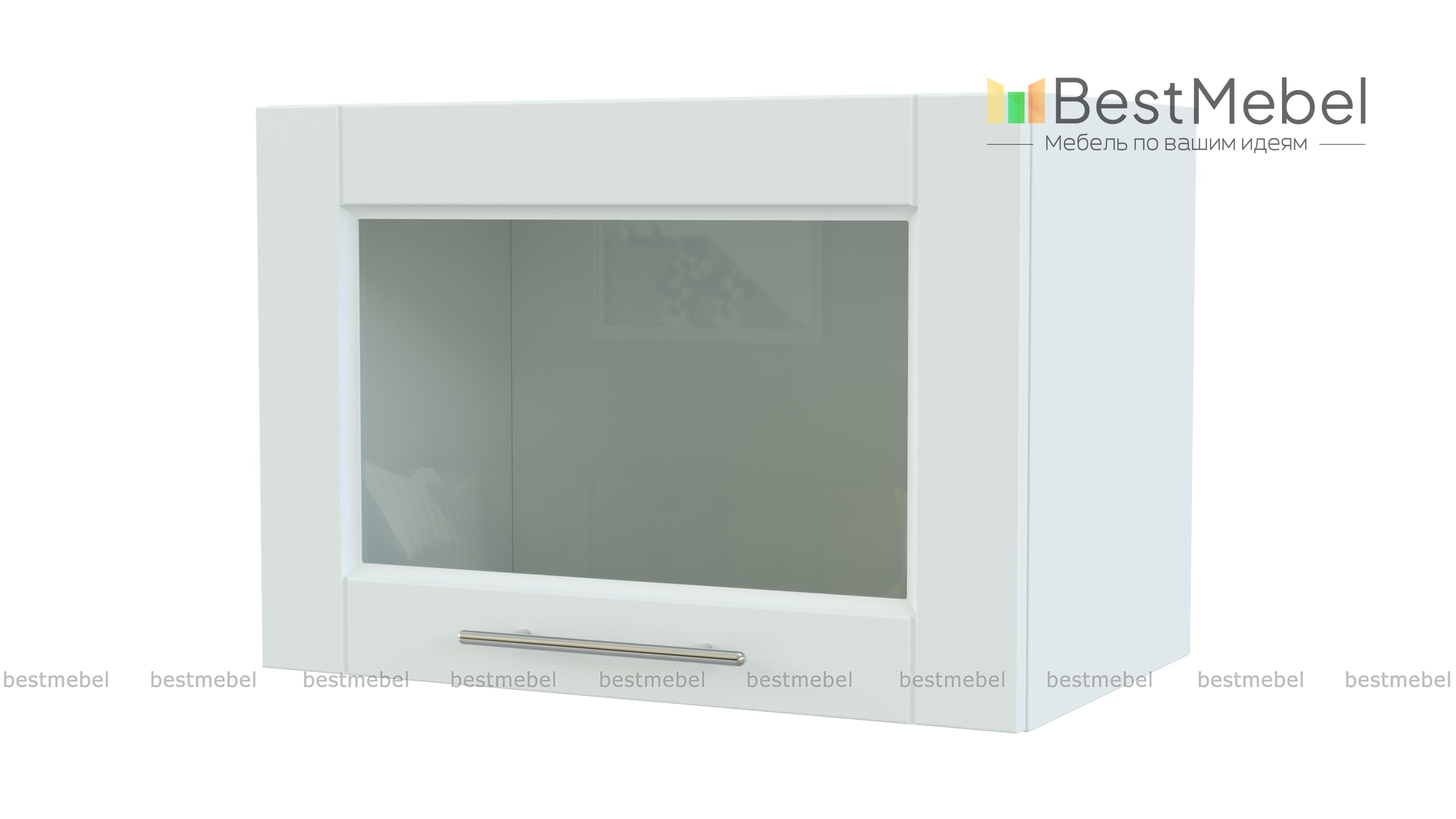 Шкаф верхний горизонтальный остекленный Сканди BMS - Фото