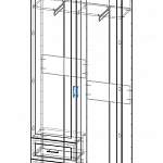 Чертеж Распашной шкаф Крона 11 BMS