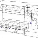 Чертеж Кровать двухъярусная Бемби-3 BMS