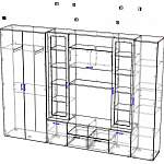 Чертеж Модульная гостиная Виктория 3 BMS