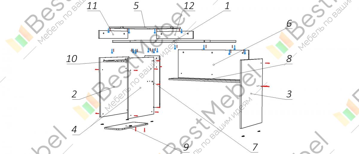 Стол компьютерный 1 миф схема сборки