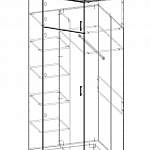 Чертеж Шкаф для одежды угловой Азалия10Р У BMS