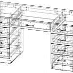 Чертеж Письменный стол Учитель 3 BMS
