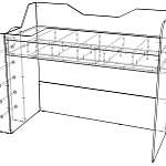 Чертеж Кровать-чердак детская Ева КР-203 BMS