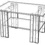 Чертеж Стол журнальный обеденный СЖ-4 BMS