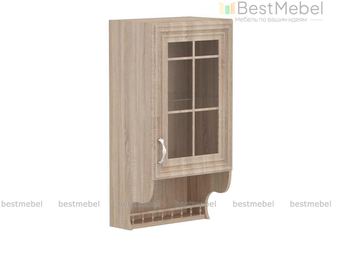 Кухонный шкаф Кантри высокий со стеклом BMS - Фото