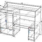 Чертеж Детская кровать двухъярусная Дуэт 1 BMS