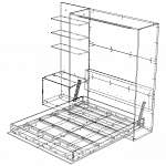 Чертеж Шкаф-кровать с диваном Нью 6 BMS
