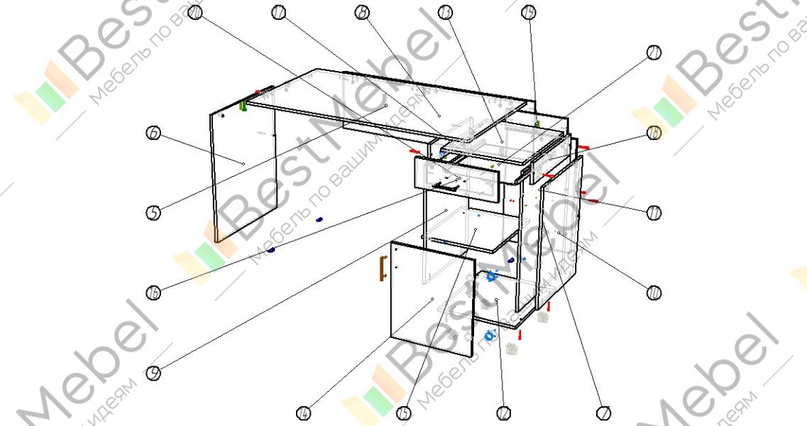 Стол компьютерный 1 миф схема сборки