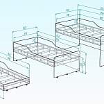 Чертеж Детская раздвижная кровать Вика-3 BMS
