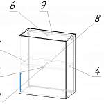 Чертеж Шкаф верхний 1 дверь Лайт BMS