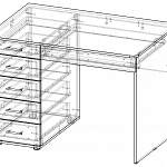 Чертеж Письменный стол Акварель 53.14 BMS
