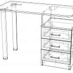 Чертеж Письменный стол Ника 54 BMS