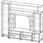 Чертеж Мебельная стенка Эрика №2 BMS