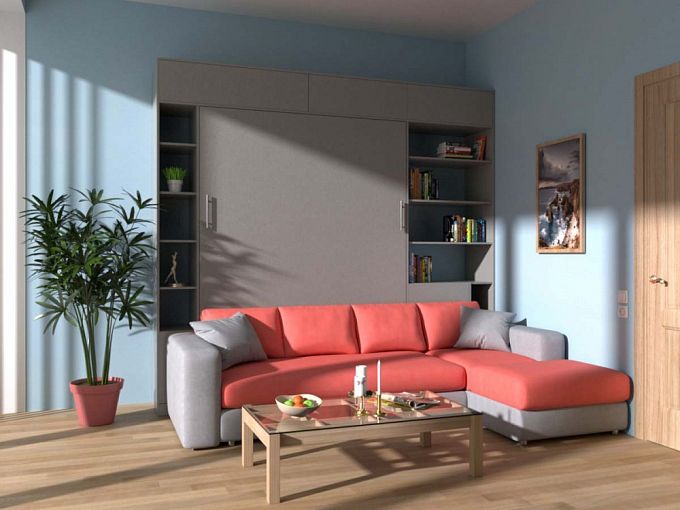 Шкаф-кровать с диваном Ирис BMS - Фото