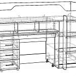 Чертеж Детская кровать-чердак Эверест BMS