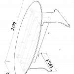 Чертеж Стол для переговоров Техно-плюс Т1.68.24 BMS