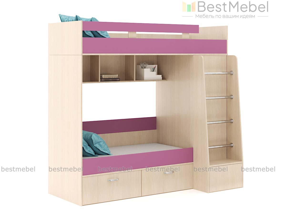 Двухъярусная кровать Белла 6 со шкафом BMS - Фото