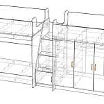Чертеж Трехъярусная кровать Миф  43.4.3 BMS