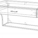 Чертеж Стол письменный навесной Призма 18 BMS