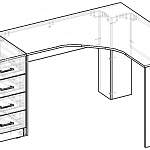 Чертеж Стол офисный угловой Маер 49 BMS