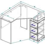 Чертеж Компьютерный угловой стол Ивет BMS