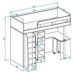 Чертеж Кровать-чердак Милана-5 BMS