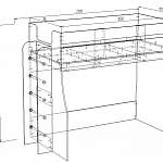 Чертеж Детская кровать с диваном Шайн 2C BMS