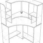 Чертеж Стол компьютерный угловой МБ-10.1 BMS