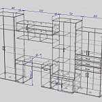 Чертеж Стенка со столом Кимми BMS