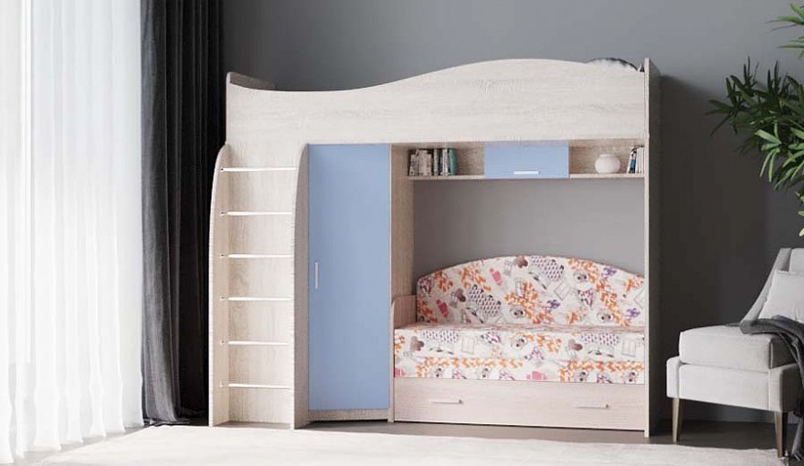 Кровать-чердак с диваном Фиона 7 BMS - Фото