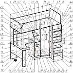 Схема сборки Угловая кровать-чердак Мультиплекс BMS