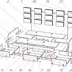 Схема сборки Кровать с 3 ящиками Монти 2 BMS