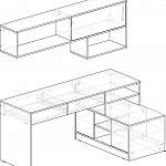 Чертеж Письменный стол Санди 1 BMS