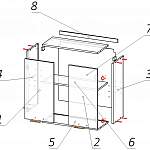 Схема сборки Шкаф верхний Капри 2 двери BMS
