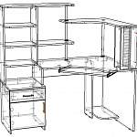 Чертеж Компьютерный стол СК 6 BMS