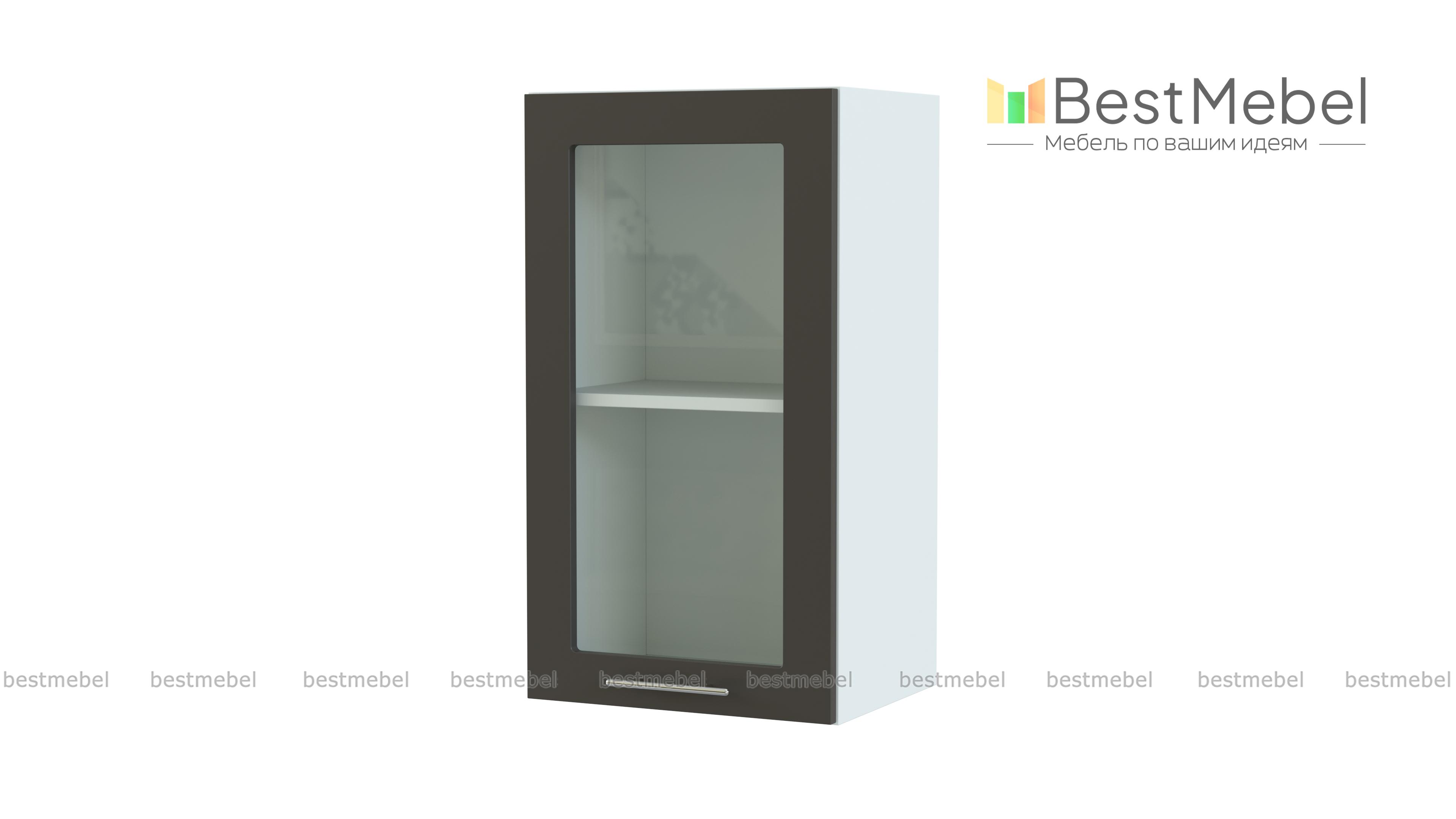 Шкаф верхний однодверный со стеклом Оля BMS - Фото