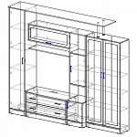 Чертеж Мебельная стенка Моника 1 BMS