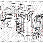 Схема сборки Кровать чердак Пионер 1 BMS