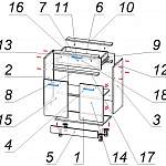 Схема сборки Шкаф нижний с 2-мя дверцами и ящиком Тетчер BMS
