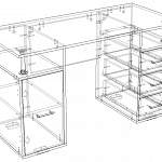 Чертеж Письменный стол ПС 4007 BMS
