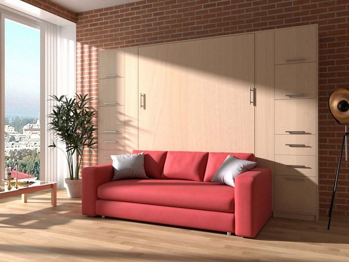 Шкаф-кровать с диваном Город 2 BMS - Фото