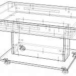 Чертеж Стол журнальный с ящиком 6-0221 BMS